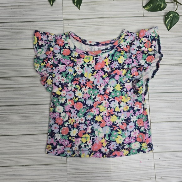 GAP 2T Floral Ruffle Sleeveless Top -Casual - Picture 1 of 4